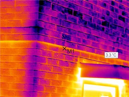 Thermal image &mdash; Cavity insulation void