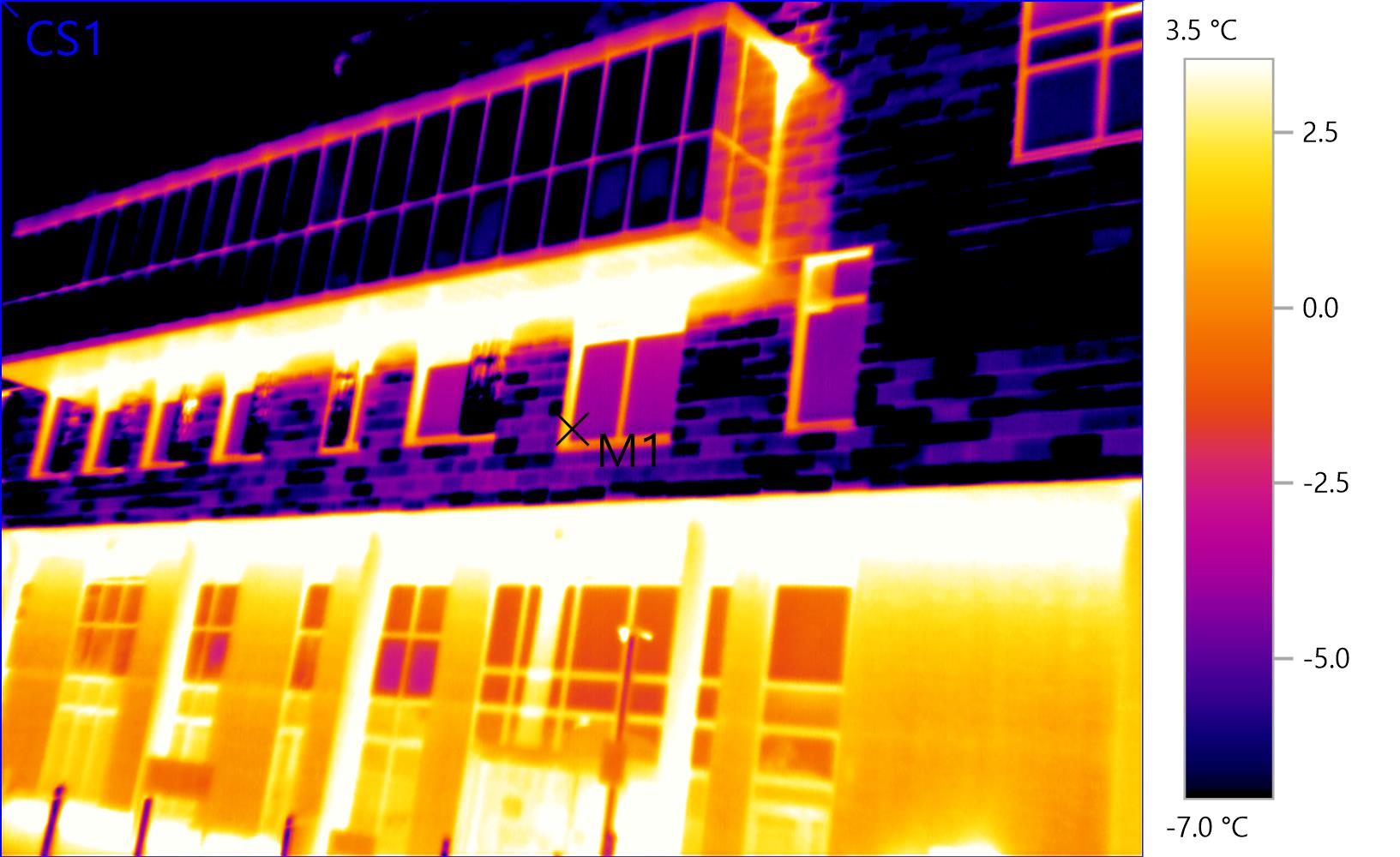 Thermographic survey — commercial facade glazing detail